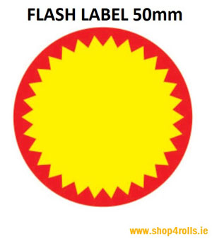 Zebra Flash Labels - 50mm Diameter - 1000 Labels Per Roll